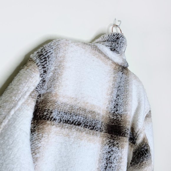 ⚡️SOLD⚡️ joie windowpane plaid woven long shirt jacket - size medium - Picture 5 of 7